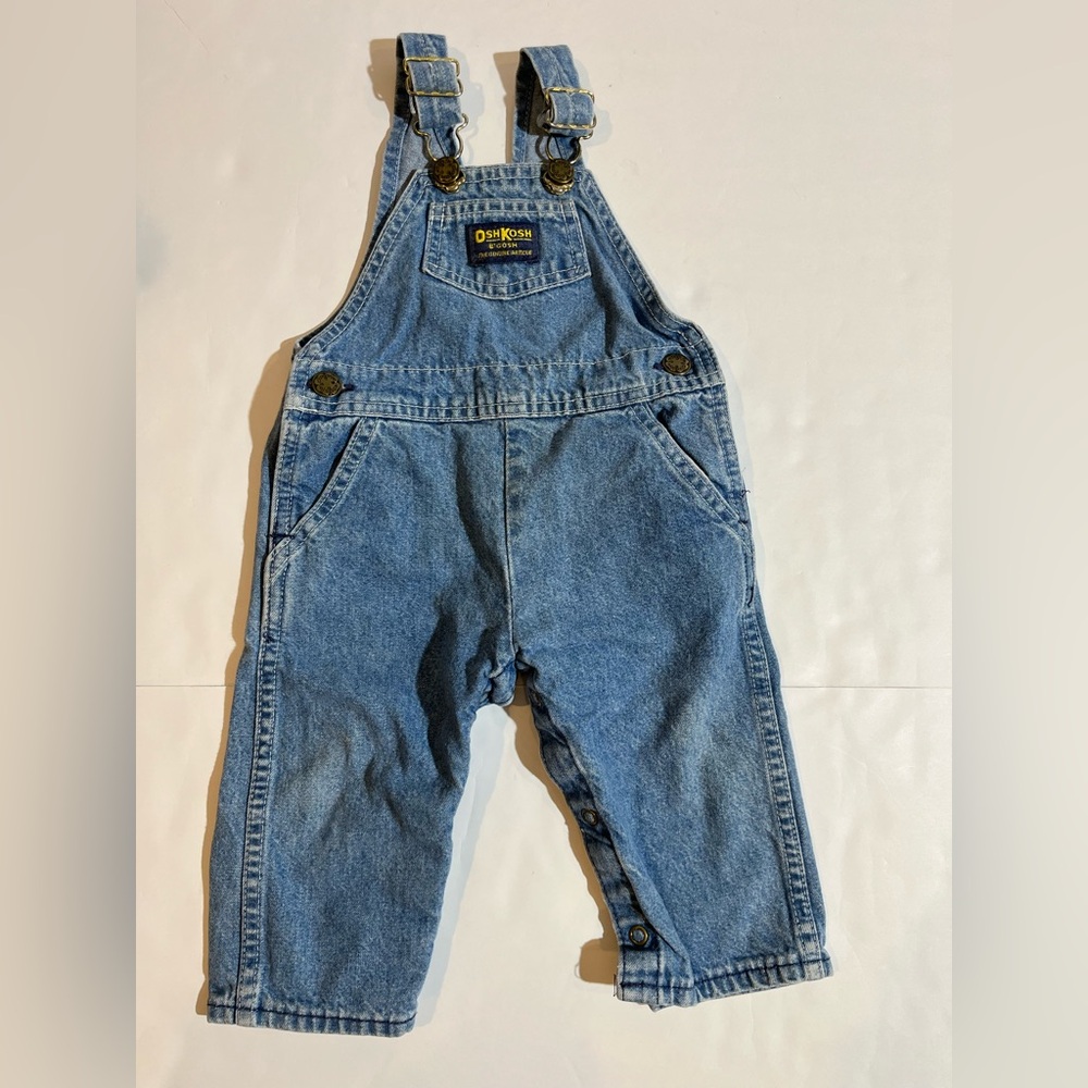 Vintage 80’s Oshkosh B’Gosh 12 Months Blue Denim Bibs USA